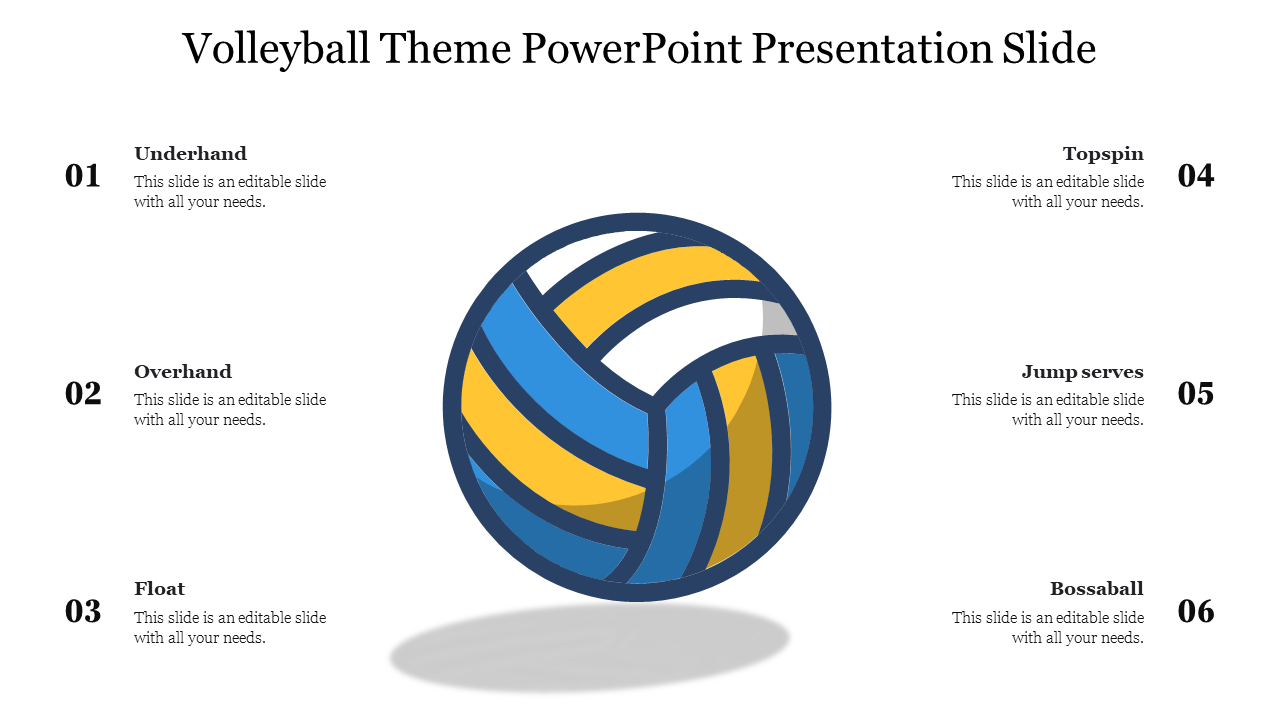 Volleyball Theme PowerPoint Presentation Slide